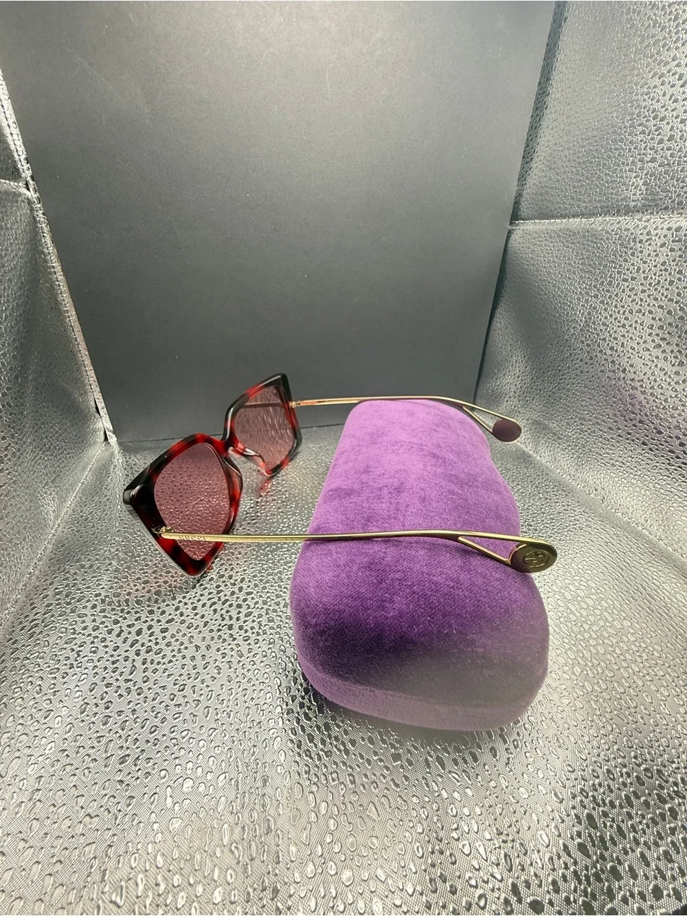 Gucci Oversized Square Sunglasses - Pink Gradient/Brown Frame GG0435SA